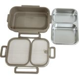 Aryıldız Bento Dikdörtgen 2 Bölmeli Lunch Box Yemek Taşıma Kabı Vizon 1000 ml