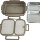 Aryıldız Bento Dikdörtgen 2 Bölmeli Lunch Box Yemek Termosu Vizon 1000 ml