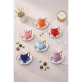 Aryıldız Bloom 6 Kişilik Porselen Kahve Fincan Takımı - 90 ml