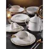 Aryıldız Bone Gold Porselen 85 Parça Yemek Takımı