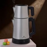 Aryıldız Çay Makinesi Inox 1.2 L Çelik Demlik ve 1.8 L Su Isıtıcı Gri Renkli