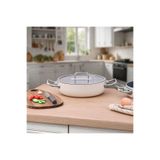 Aryıldız Colombus Crystal Metal Kulp Cam Kapak Kısa Tencere - 24 Cm