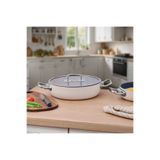 Aryıldız Colombus Crystal Metal Kulp Cam Kapak Kısa Tencere - 26 Cm