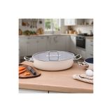 Aryıldız Colombus Crystal Metal Kulp Cam Kapak Kısa Tencere - 30 Cm