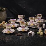 Aryıldız Constella 6 Kişilik 12 Parça Kahve Fincan Takımı Pembe 90 ml
