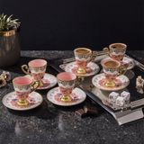 Aryıldız Constella 6 Kişilik 12 Parça Kahve Fincan Takımı Somon 90 ml