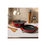 Aryıldız Duo Cast Iron Kısa Tencere Kırmızı 26 cm