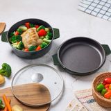 Aryıldız Duo Cast Iron Tencere Fesleğen 24 cm - Siyah