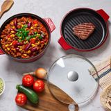 Aryıldız Duo Cast Iron Tencere Kırmızı 20 cm