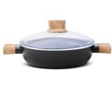 Aryıldız Eco Ceramic 30 cm Siyah Kısa Tencere