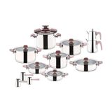 Aryıldız Flamingo Cam İdeal Rose Gold 22 Parça Tencere Seti