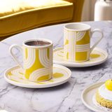 Aryıldız Havana Sarı 2 Kişilik Kahve Fincan Takımı 90ml 4 Parça