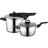 Aryıldız Kanka Easy Quick 4+6 Lt Düdüklü Tencere Seti Bio Granit Malzemeden Üretilmiştir - 18 L - Bordo