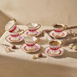 Aryıldız Lal 6 Kişilik 12 Parça Kahve Fincan Takımı Kırmızı 90 ml