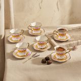 Aryıldız Lal 6 Kişilik 12 Parça Kahve Fincan Takımı Sarı 90 ml