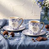 Aryıldız Lavanya Blue 4 Parça 2 Kişilik Kahve Fincan Takımı 90 ml - Renkli