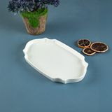 Aryıldız Lunar Kare Oval Servis Tabağı 25 cm - Beyaz - 1