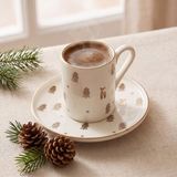 Aryıldız New Year Deer 2 Parça Tek Kişilik Kahve Fincan Takımı 90 ml - Renkli