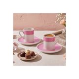 Aryıldız Nila 4 Parça 2 Kişilik Kahve Fincan Takımı Pembe 90 ml