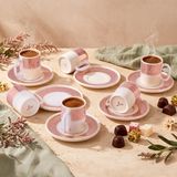 Aryıldız Nova 12 Parça 6 Kişilik Kahve Fincan Takımı Pembe 90 ml