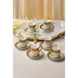 Aryıldız Parisa 12 Parça 6 Kişilik Porselen Kahve Fincan Takımı - 90 ml