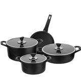 Aryıldız Parma Cast Alu Black 7 Parça Tencere Set