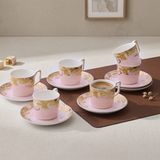 Aryıldız Peony 12 Parça 6 Kişilik Kahve Fincan Takımı Pembe 120 ml - Renkli