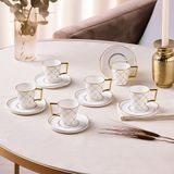 Aryıldız Perla 12 Parça 6 Kişilik Kahve Fincan Takımı 90 ml - 001 - Beyaz
