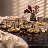Aryıldız Quinn Black 12 Parça 6 Kişilik Kahve Fincan Takımı 90 ml - Siyah
