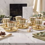 Aryıldız Quinn Green 12 Parça 6 Kişilik Kahve Fincan Takımı 90 ml - 12 Adet