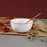 Aryıldız Red Bird Porselen Kase Kuş Motifli Servis Kasesi Renkli 14 Cm