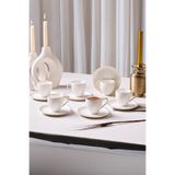 Aryıldız Serena Gold 12 Parça 6 Kişilik Porselen Kahve Fincan Takımı - 90 ml