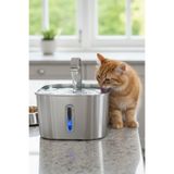 Aryuper 2.2 L Su Seviyesi Göstergeli Paslanmaz Çelik Kedi Köpek Için Su Pınarı Su Çeşmesi Su Sebili B20