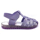 Arzen 4000 Simli Çırtlı Lila Renk Kız Çocuk Sandalet Ayakkabı