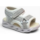 Arzen Bebe 222-26 Simli Işıklı Cırtlı Anatomik Kız Çocuk Sandalet 22-25 - Gümüş