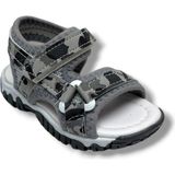 Arzen Bebe 227-26 Kamuflaj Desenli Cırtlı Anatomik Erkek Çocuk Sandalet 26-30 - Gri