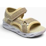 Arzen Bebe 229-26 Simli Işıklı Cırtlı Anatomik Kız Çocuk Sandalet 26-30 - Altın