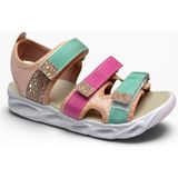 Arzen Bebe 231-26 3 Cırtlı Anatomik Kız Çocuk Sandalet Somon Yeşil Pembe 31-35