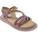 Arzen Bebe 241-25 Anatomik Simli Taşlı Cırtlı Kız Çocuk Sandalet 31-36 - Pembe