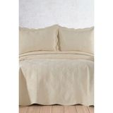 Arzen Nakışlı Kadife Çift Kişilik Yatak Örtüsü 250X260 Ekru - 250 x 260 cm