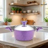 Arzu Çelik 20 cm Granit Derin Tencere Çelik Kapak - Violet