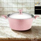 Arzu Çelik 24 cm Granit Derin Tencere Çelik Kapak - Pembe