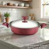 Arzu Çelik 26 Cm Granit Karnıyarık & Pilav Tenceresi Çelik Kapak - Mürdüm