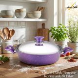 Arzu Çelik 26 cm Granit Karnıyarık & Pilav Tenceresi Çelik Kapak - Violet