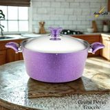 Arzu Çelik 28 cm Granit Derin Tencere Çelik Kapak - Violet