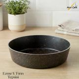 Arzu Çelik 28 Cm Granit Ezme V Fırın Tepsisi - Siyah