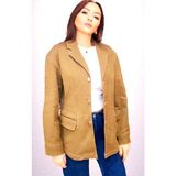 Arzu Özel Moda Atölyesi Mevsimlik Düşük Omuz Regular Fit Blazer Ceket. - 0-Kahverengi - 38