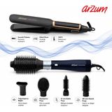 Arzum AR5162 Revolution Iyonik Hava Üflemeli Saç Şekillendirici + AR5035 Mona Sense Dijital Ekranlı Seramik Saç Düzleştirici Profesyonel Saç Bakım Seti - Lacivert