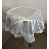 Arzum Çeyiz 8 Köşeli El Işi Dantel Bohça 100 *100 cm Boyutunda - Saplı 3 Gül Model