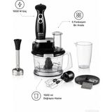 Arzum Çok Fonksiyonlu Multi Blender Seti Paslanmaz Çelik Çırpıcı ve Doğrayıcı Siyah Mutfak Robotu